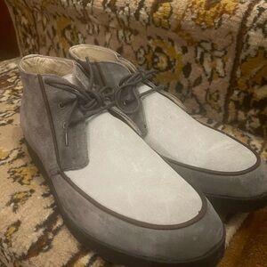 Hush Puppies Gray and Cream Chukka Boots